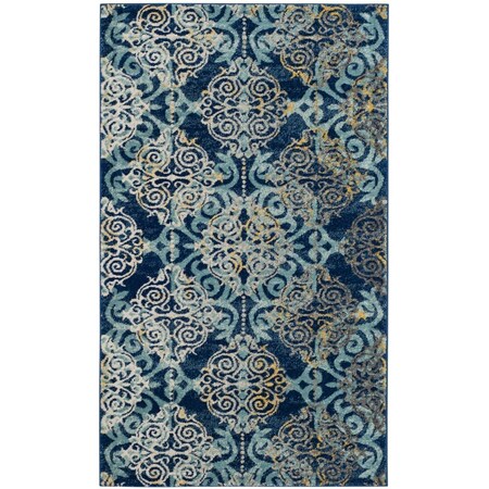 Safavieh Evoke Power Loomed Rectangle Area Rug, Royal and Light Blue - 4 x 6 ft. EVK230A-4